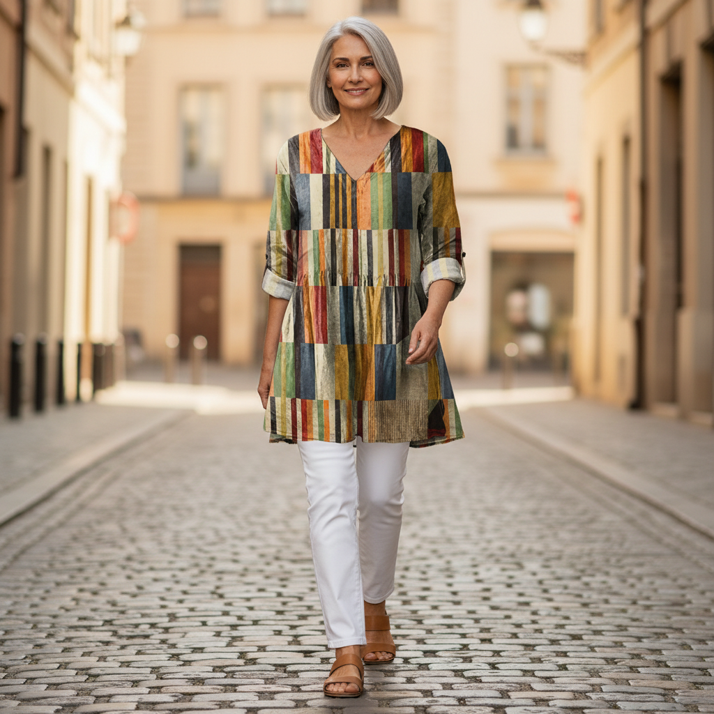 Avery - Blouse longue imprimée