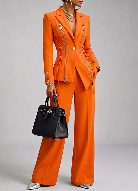 Stylish Orange Trousers With a Sharp Cut
