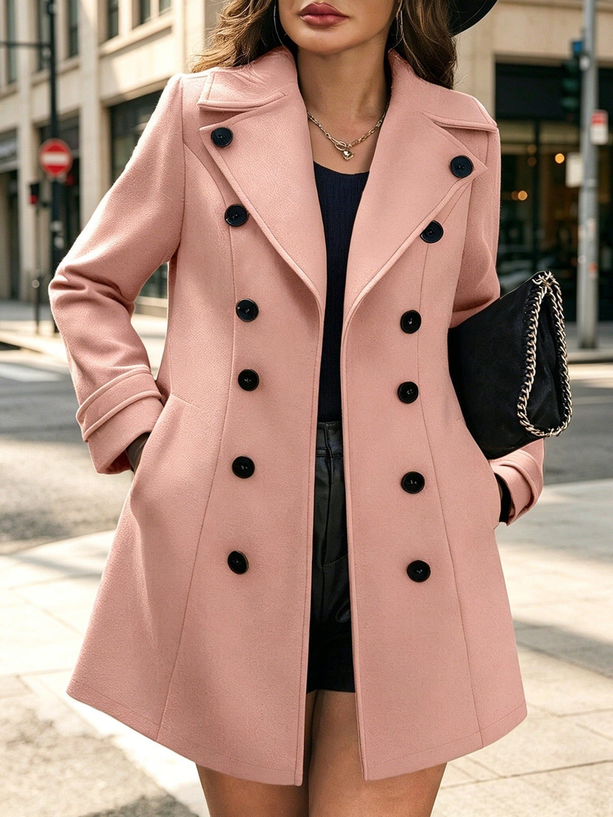 Cozy Classic Double-Breasted Wool-Blend Trench Coat