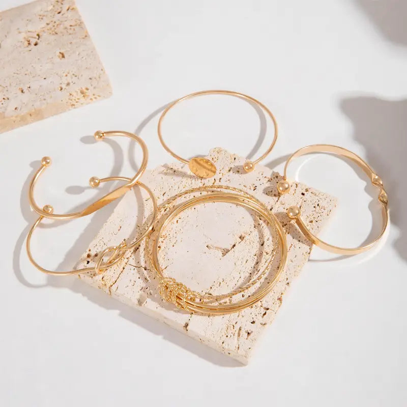 Ensemble de Bracelets Nœud Élégant | Or