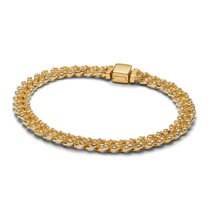 Bracelet Cubain avec Pavé | Or