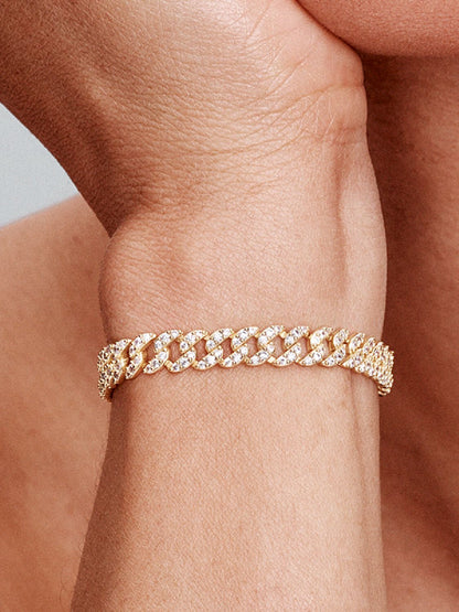 Bracelet Cubain avec Pavé | Or