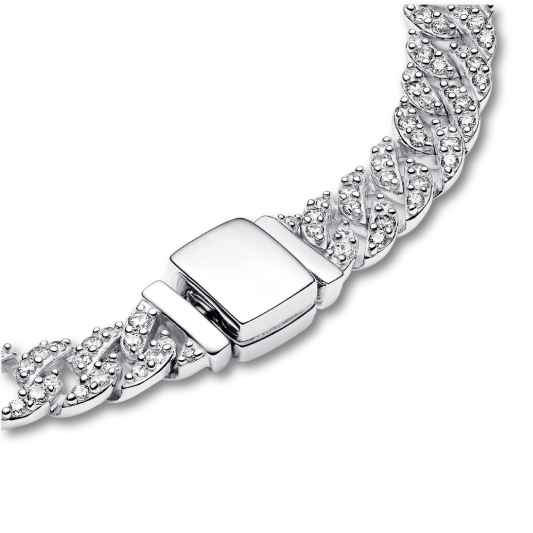 Bracelet Cubain avec Pavé | Or