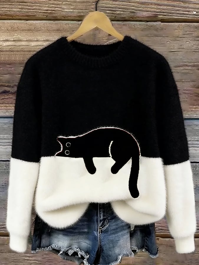 Luna | Pull Imprimé Chat