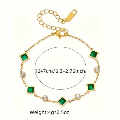 Bracelet Émeraude Céleste