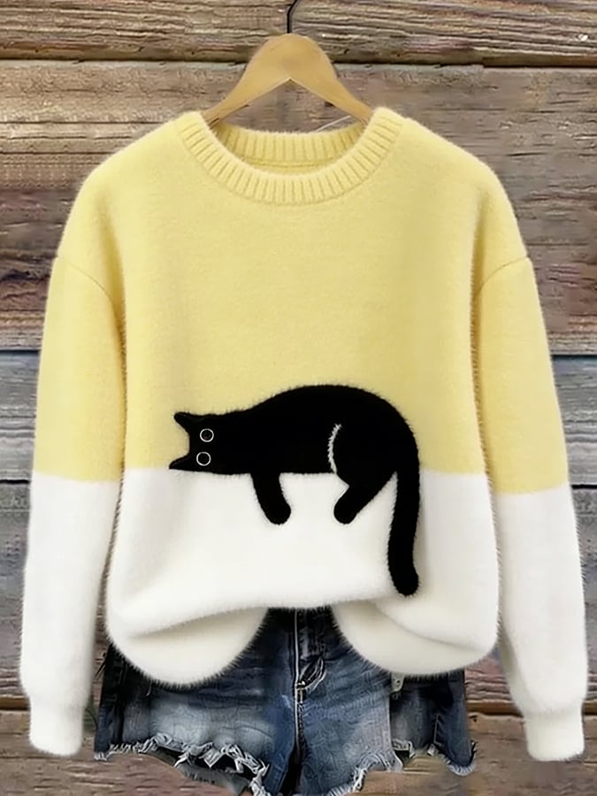 Luna | Pull Imprimé Chat