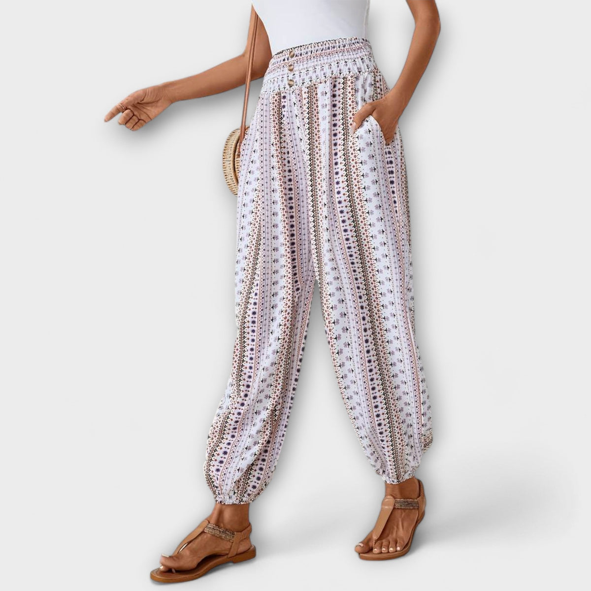Élise | Pantalons avec Graphique Ethnique