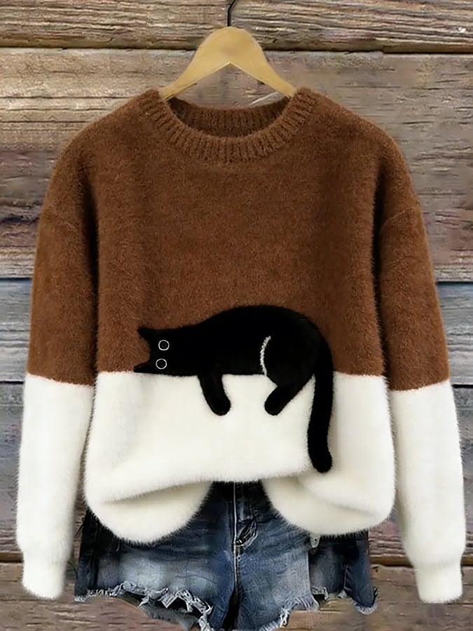 Luna | Pull Imprimé Chat