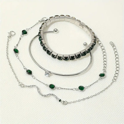 Ensemble de Bracelets Émeraude Pure | Or