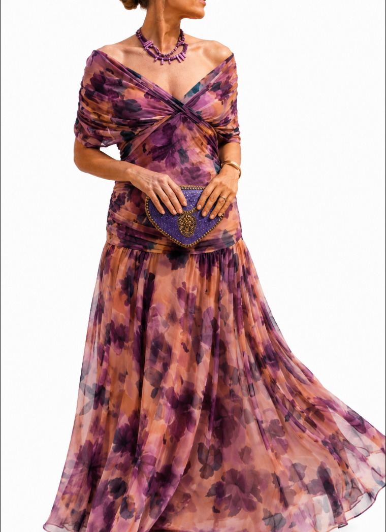 Mikaela | Robe Longue Épaules Dénudées
