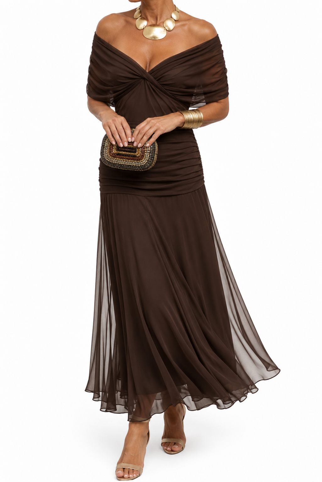Mikaela | Robe Longue Épaules Dénudées