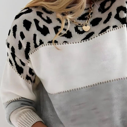 Pull Doux pour Femmes avec Motif Léopard | Pull d'Hiver Chic Coupe Regular