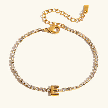 Bracelet Élégant en Or avec Lettre en Bulle