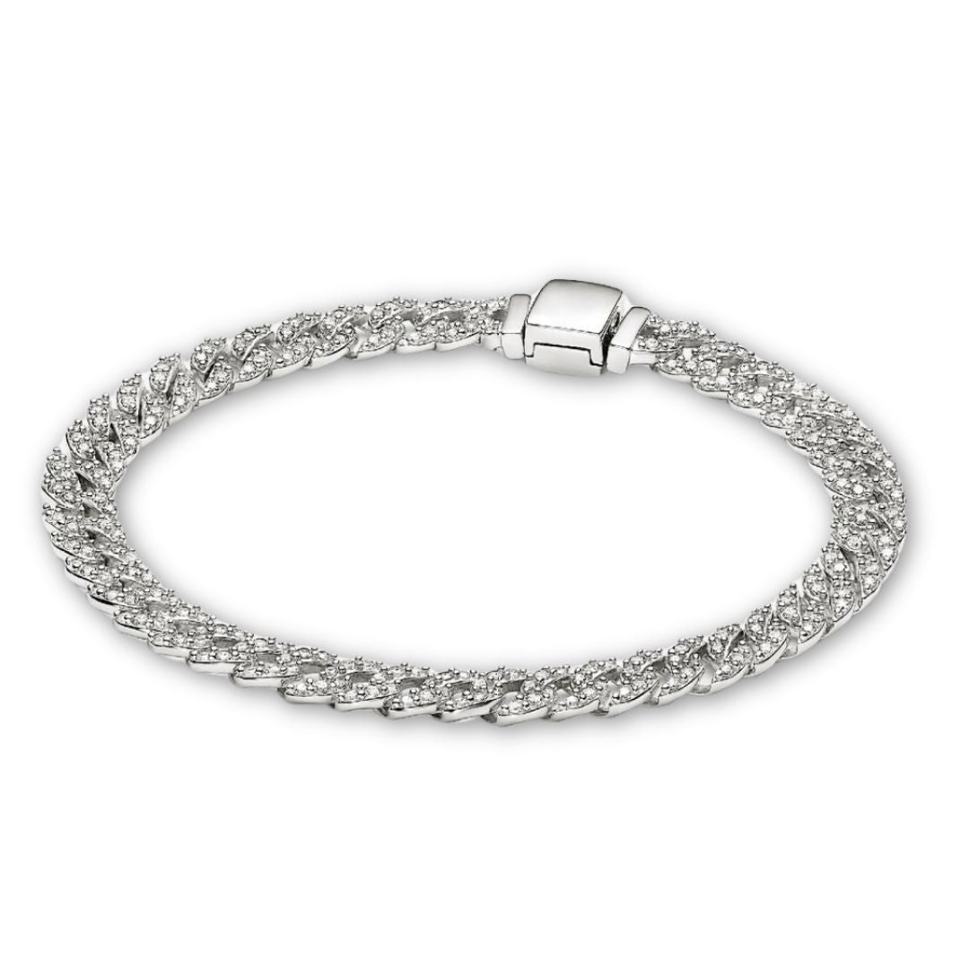 Bracelet Cubain avec Pavé | Or