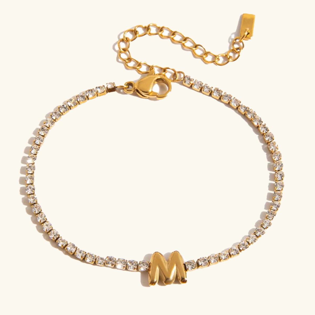 Bracelet Élégant en Or avec Lettre en Bulle