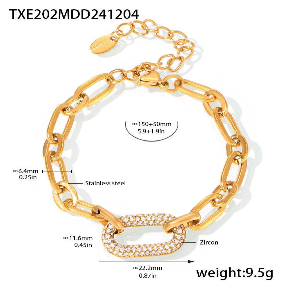 Ensemble de Bijoux Chaîne Maillon Pavé | Or