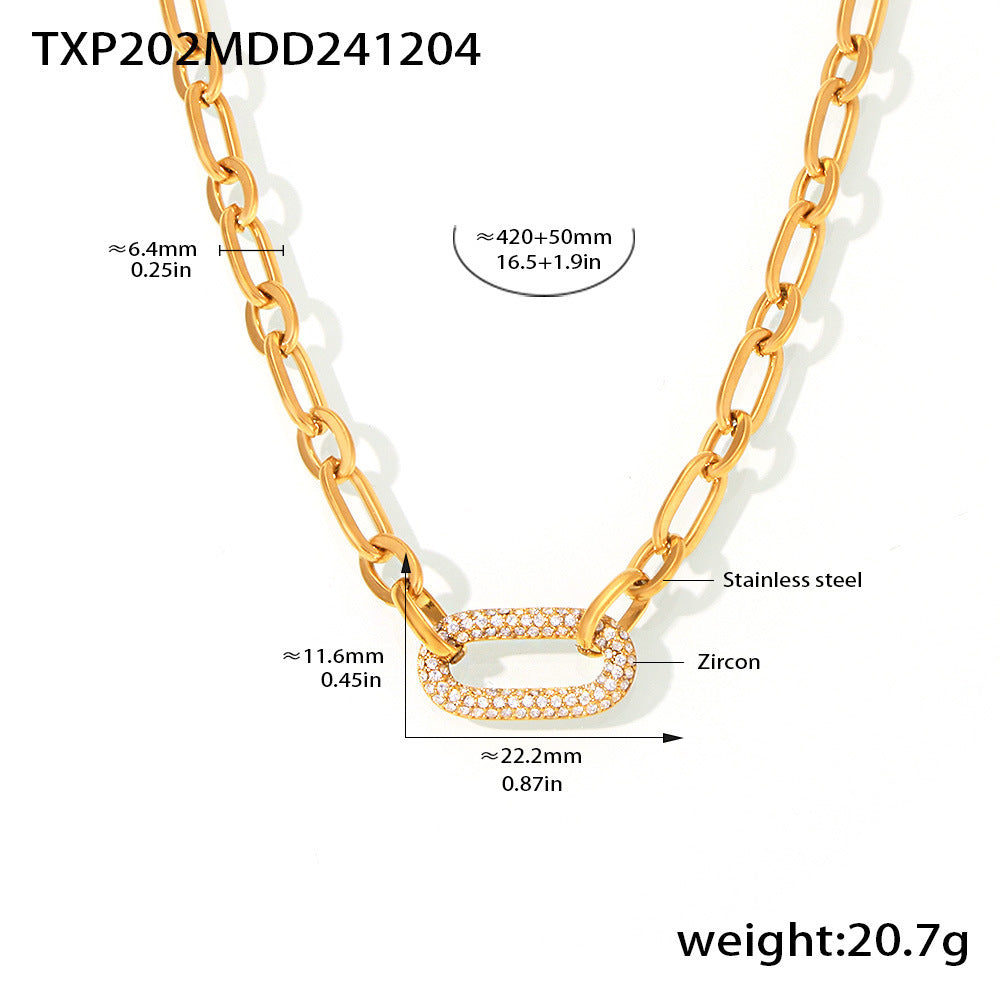 Ensemble de Bijoux Chaîne Maillon Pavé | Or