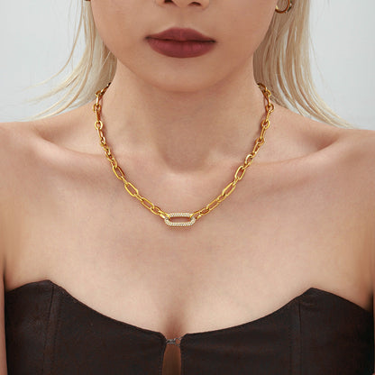 Ensemble de Bijoux Chaîne Maillon Pavé | Or