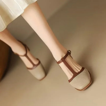 Genira - Chaussures femme à bride T et talon moyen
