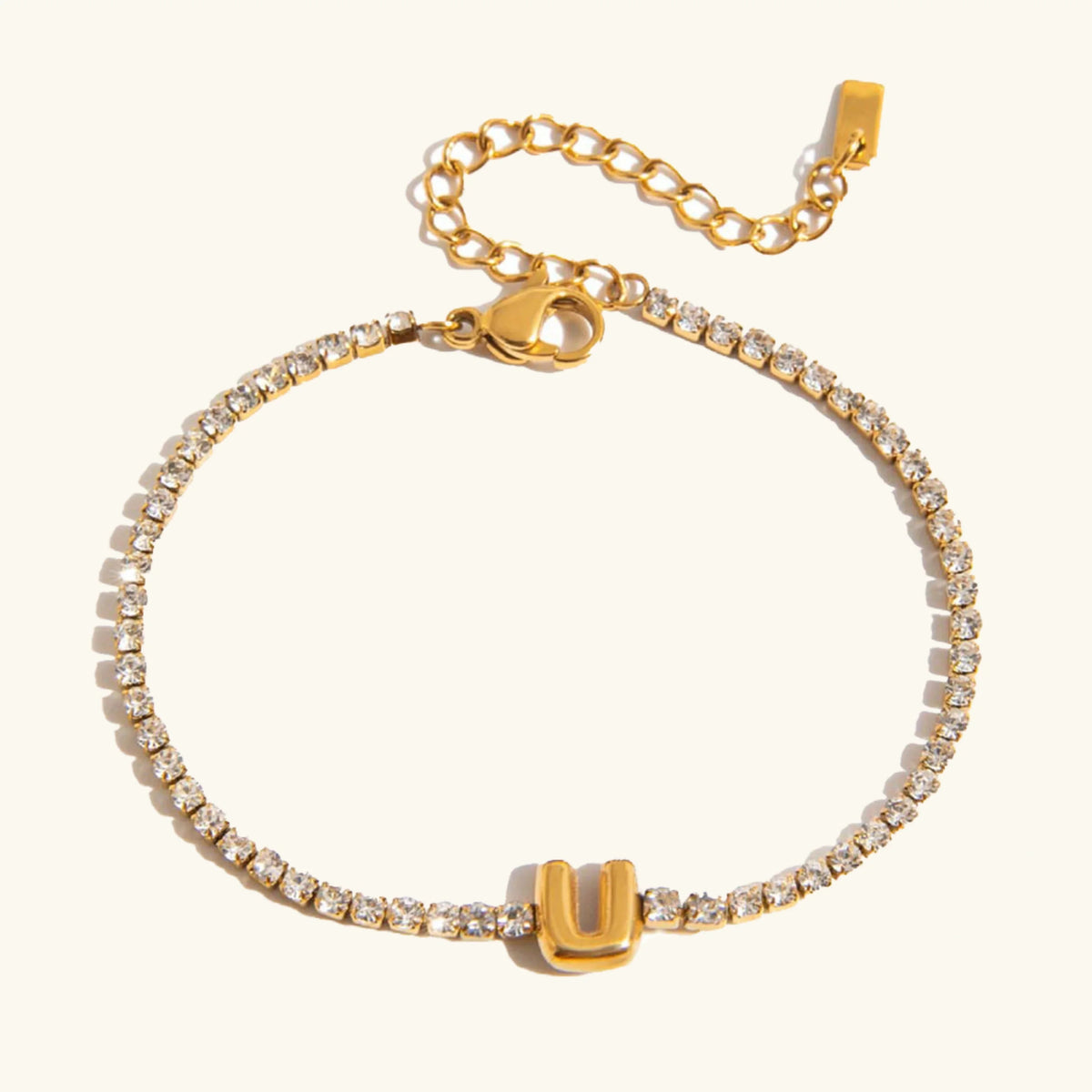 Bracelet Élégant en Or avec Lettre en Bulle