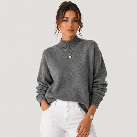Pull en Tricot à Col Roulé pour Femmes, Confortable et Léger, Pull d'Hiver