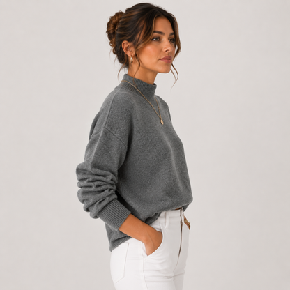 Pull en Tricot à Col Roulé pour Femmes, Confortable et Léger, Pull d'Hiver