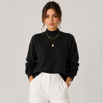Pull en Tricot à Col Roulé pour Femmes, Confortable et Léger, Pull d'Hiver