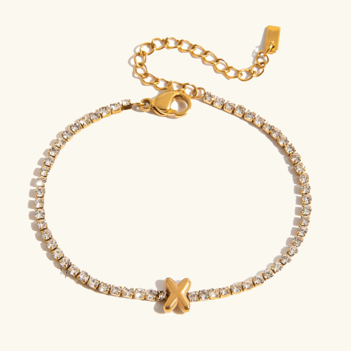 Bracelet Élégant en Or avec Lettre en Bulle