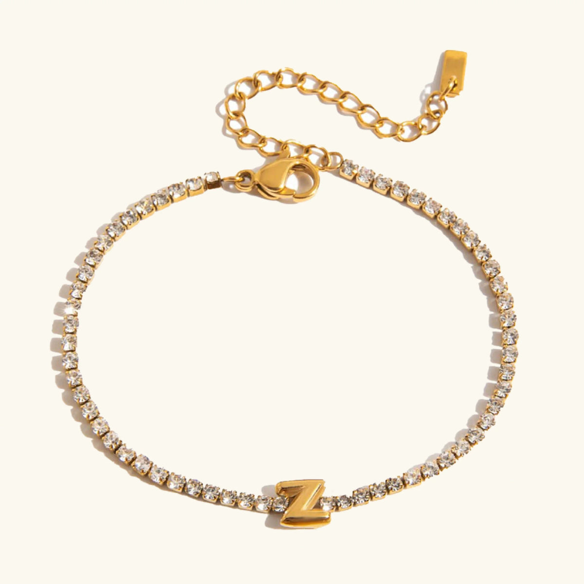 Bracelet Élégant en Or avec Lettre en Bulle