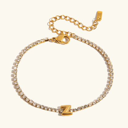 Bracelet Élégant en Or avec Lettre en Bulle