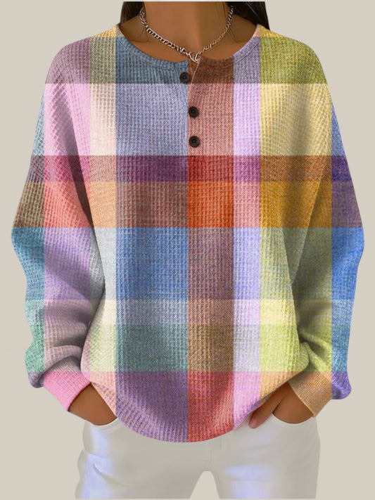 Adèle - Pull à carreaux coloré