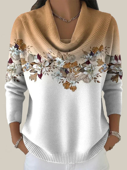 Amore | Pull fleuri avec un col doux