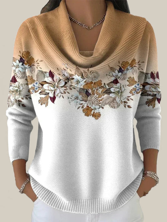 Amore | Pull fleuri avec un col doux