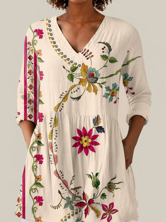 Aria - Blouse longue imprimée
