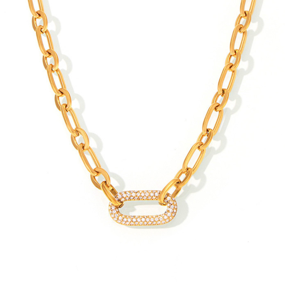 Ensemble de Bijoux Chaîne Maillon Pavé | Or