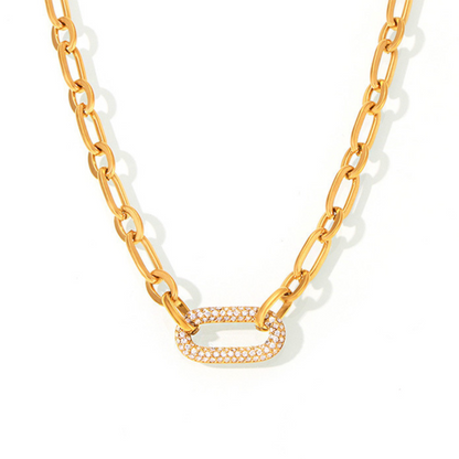 Ensemble de Bijoux Chaîne Maillon Pavé | Or