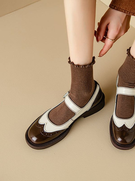 Aurenza - Chaussures Mary Jane femme bicolores
