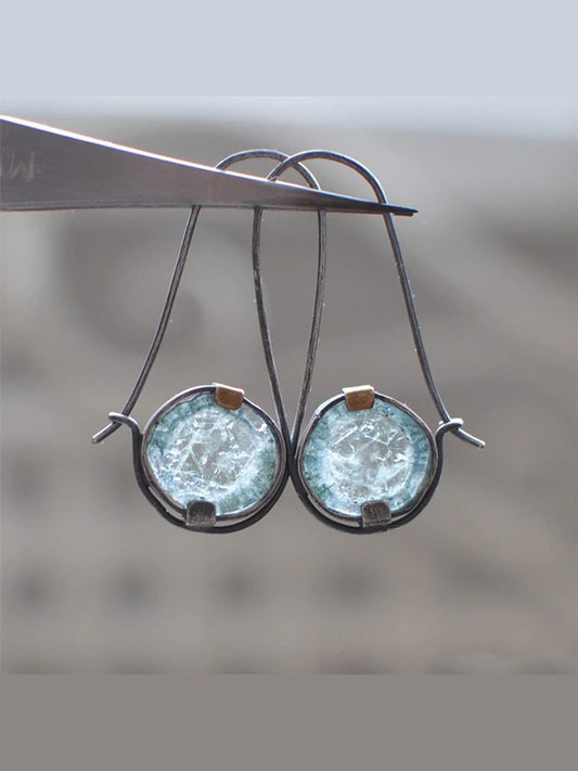 Boucles d'oreilles vintage avec cristaux océaniques