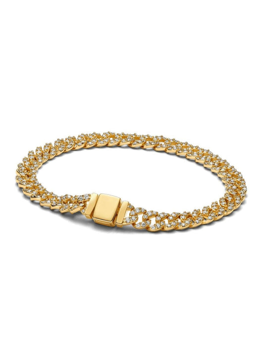 Bracelet Cubain avec Pavé | Or