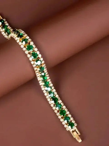 Bracelet doré et vert
