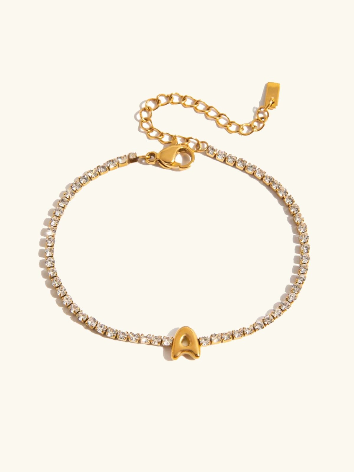 Bracelet Élégant en Or avec Lettre en Bulle