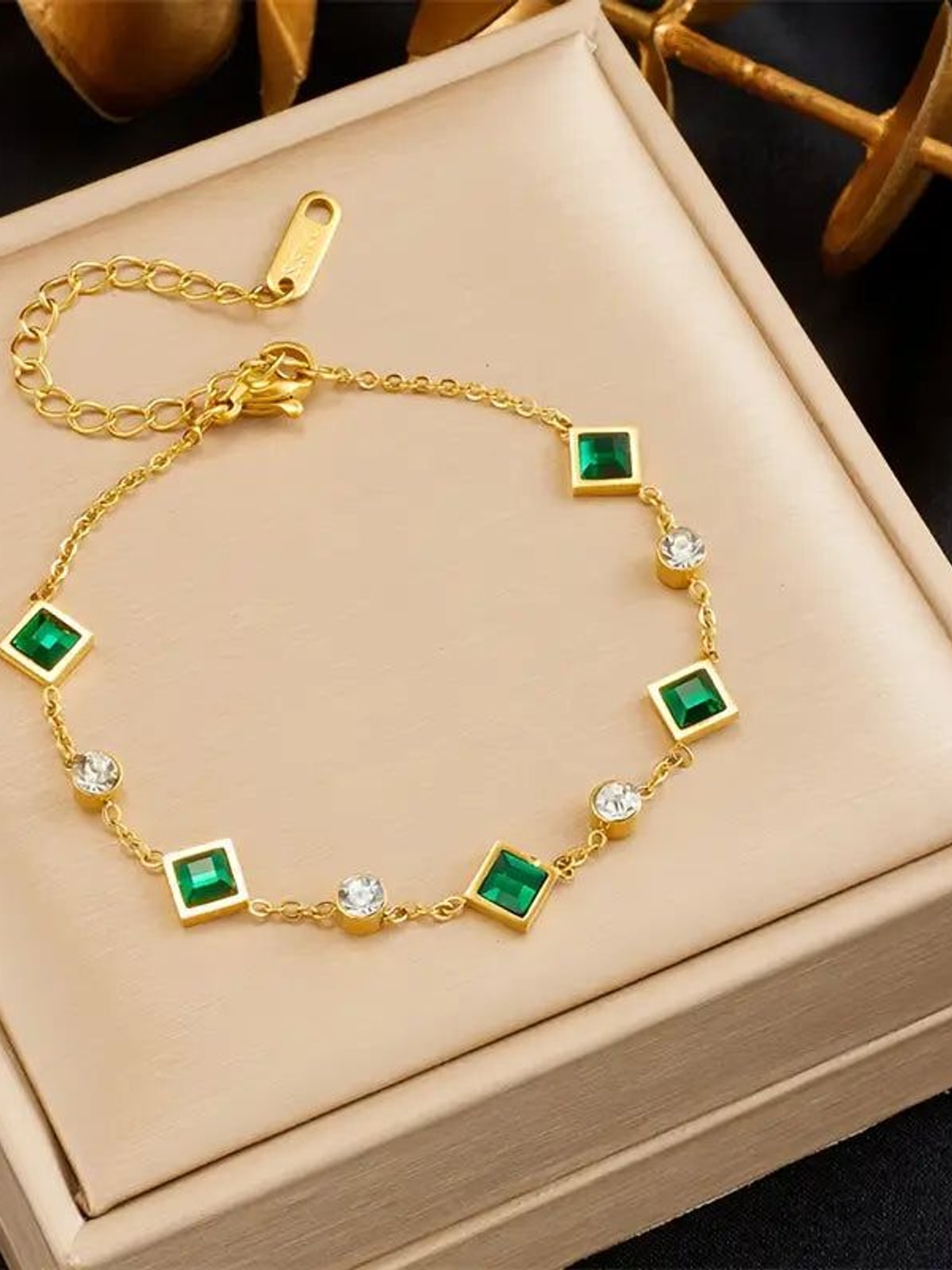 Bracelet Émeraude Céleste