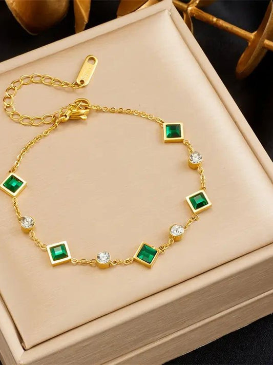 Bracelet Émeraude Céleste
