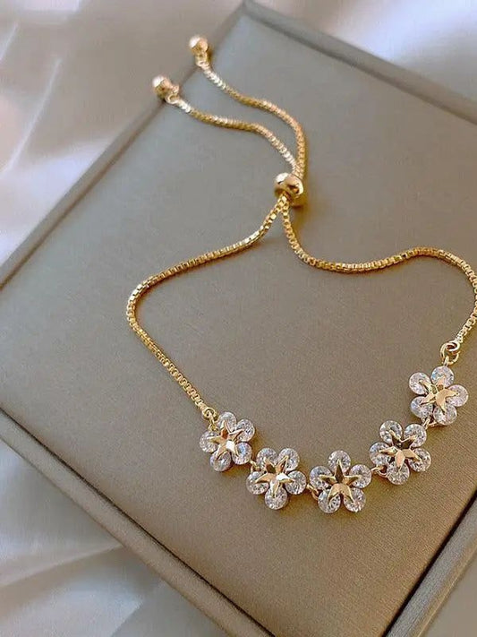 Bracelet Marguerite en Cristal Doré