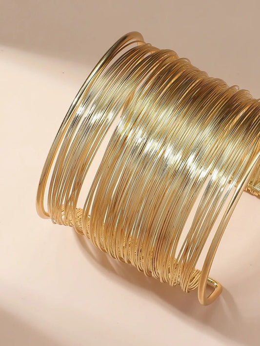 Bracelet ouvert avec spirale en or