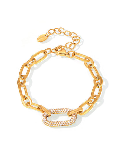 Ensemble de Bijoux Chaîne Maillon Pavé | Or