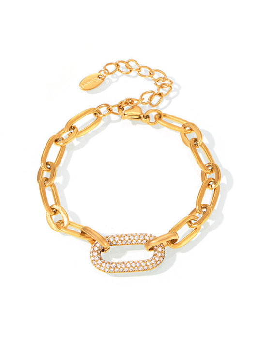 Ensemble de Bijoux Chaîne Maillon Pavé | Or