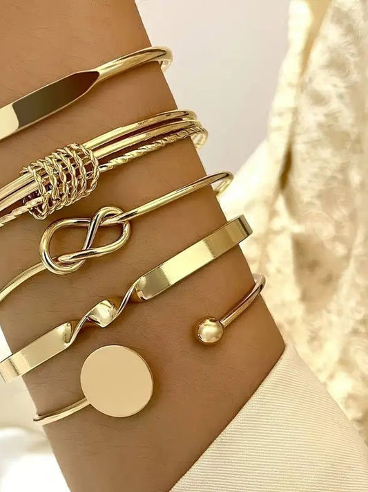 Ensemble de Bracelets Nœud Élégant | Or