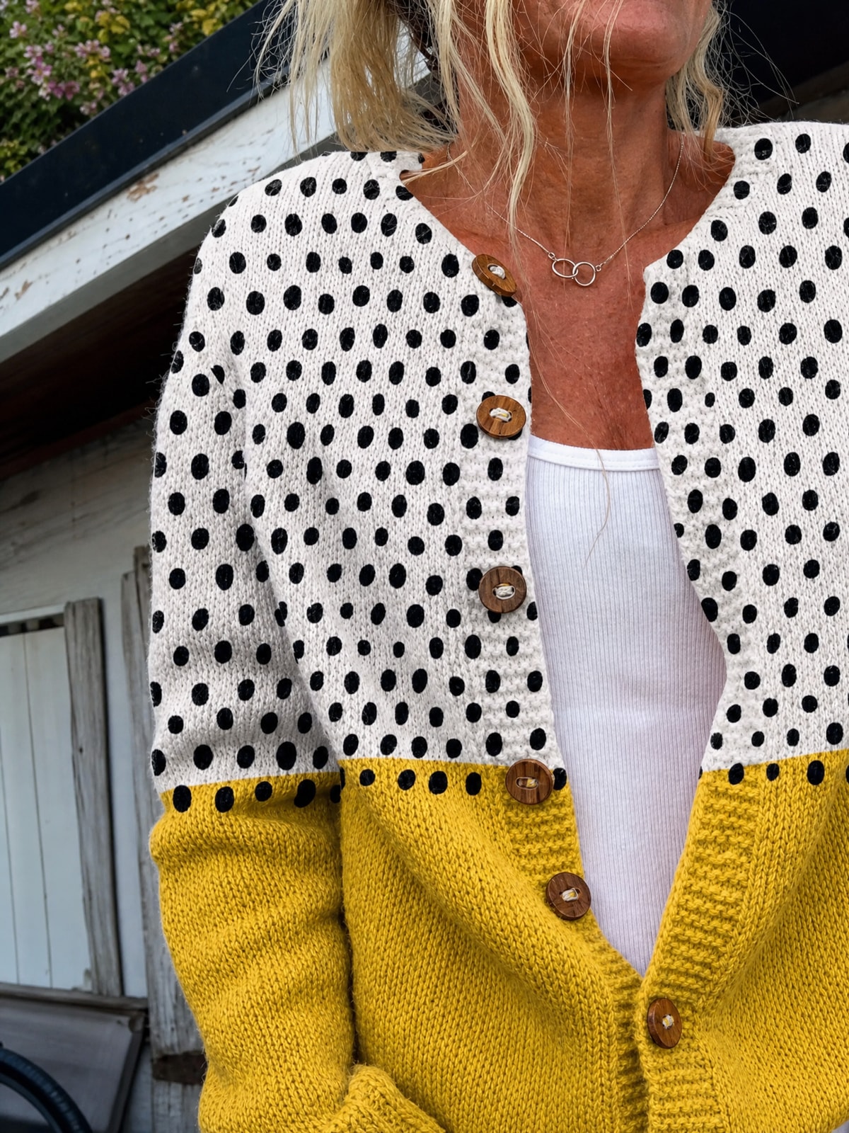 Junella - Cardigan Bicolore