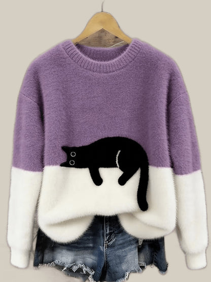 Luna | Pull Imprimé Chat